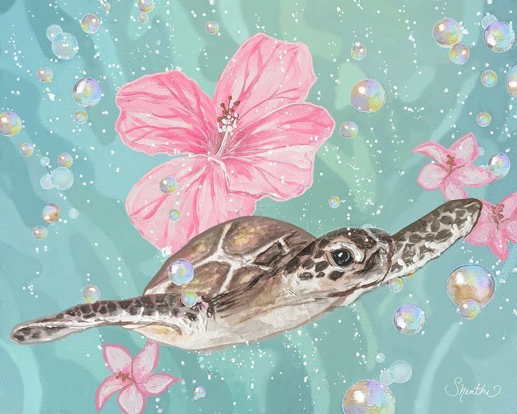 Midnight Sun Turtle Art close-up